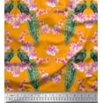 thumbnail image 1 of Soimoi Modal Satin Fabric Floral & Peacock Bird Fabric Prints by Yard 42 Inch Wide, 1 of 1