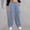 Light Blue, variant on Women's Cargo Jeans Elastic High Waisted Multi-Pocket Denim Pants Straight Leg Retro Relaxed Fit Trousers