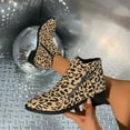 thumbnail image 6 of Women's Low Heels Ankle Boots Fashion Leopard Print Round Toe Flat Sole Ankle Zipper Boot Comfortable Casual Shoe Women Low-Heels Non-Slip Ankle Shoes, 6 of 8