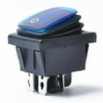 thumbnail image 5 of Waterproof Rocker Switch Car/Truck/Boat Blue LED 4-Pin ON/OFF Rectangular 12V DC, 5 of 12