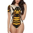 thumbnail image 1 of Fotbe Honey Bee Body de Mujer con Cuello Redondo y Mangas Cortas, Sin Mangas Ajustado, Suave, Cómodo y Básico-Small, 1 of 7