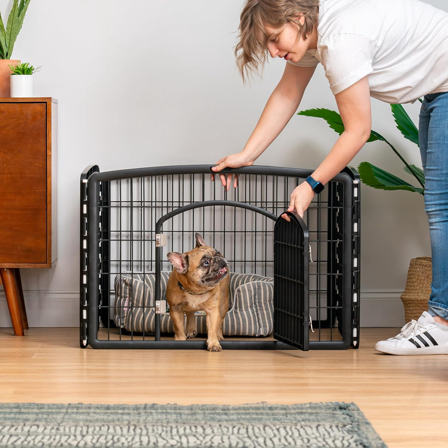 IRIS 24'' Pet Playpen 2 Panel Add-On, Dog Playpen, Puppy Small Medium Dogs, Heavy-Duty Molded Plastic, Rust-Free