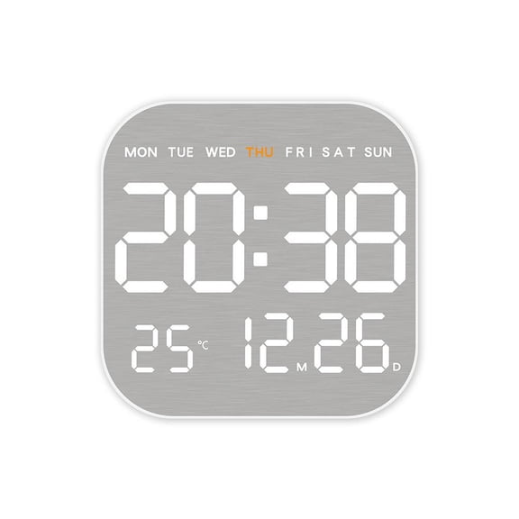 Atomic Wall Clock with Indoor Outdoor Temp - Large Number Display Silent Battery Operated Clock for Bedroom Desk Living Room Office Bathroom Kitchen