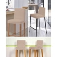 thumbnail image 5 of Beige Solid Color Bar Stool Covers Set of 4, Aesthetics Contemporary Luxury Stretch Washable Bar Chair Covers with Backs, Removable Pub Counter Height Chair Cover for Kitchen Dining Room Cafe, 5 of 7