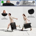 thumbnail image 4 of New York Xpress 20" Zipperless Carry-on Luggage Hardside Suitcase with Double TSA Lock & Aluminum Frame, Black - AL1377, 4 of 11