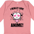 thumbnail image 4 of Inktastic I Really Love Anime with Cute Anime Cat and Hearts Boys or Girls Long Sleeve Baby Bodysuit, 4 of 5