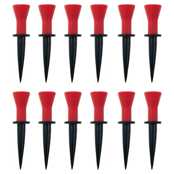 Pack de 12 Tees de Golf en Plastique Balle Stable en Plastique Portable Support d'Intérieur Portable Réutilisable à l'Intérieur de Golf en Plein Air Pratique Accessoires Apprenants Rouge 76mm