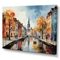 thumbnail image 2 of Designart "Promenade Along Denmark s Canals II" Cityscapes Wall Art Living Room, 2 of 5