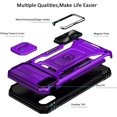 thumbnail image 4 of iPhone XR Case with Slide Camera Cover Drop Tested Military Grade Heavy Duty Protective Durable Sturdy Rotate Ring Kickstand Phone Case for iPhone XR(Purple), 4 of 13