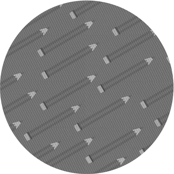 Ahgly Company Indoor Round Patterned Gray Dolphin Gray Area Rugs, 8' Round