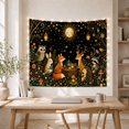 thumbnail image 5 of Forest Animals at a Stump Tea Party, Whimsical Fantasy for Animal Lovers, Forest Tea Party Decor, Friendship Gift Tapestry Wall Hanging for Bedroom, Living Room and Dorm, 5 of 7
