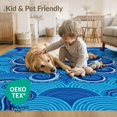 thumbnail image 4 of ODIKA 4'x6' Washable Area Rug Octopus Abstract Swirling Tentacle Wave Nautical Navy Animals Refined Structured for Dorm Room, Small Living Room, Stain Resistant Low Profile, Easy Care, 4 of 7