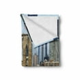 thumbnail image 2 of Urban Soft Flannel Fleece Blanket, Skyline of Brooklyn New York USA Cityscape Bridge Buildings and River Coastal Scenery, Cozy Plush for Indoor and Outdoor Use, 60" x 80", Multicolor, by Ambesonne, 2 of 6