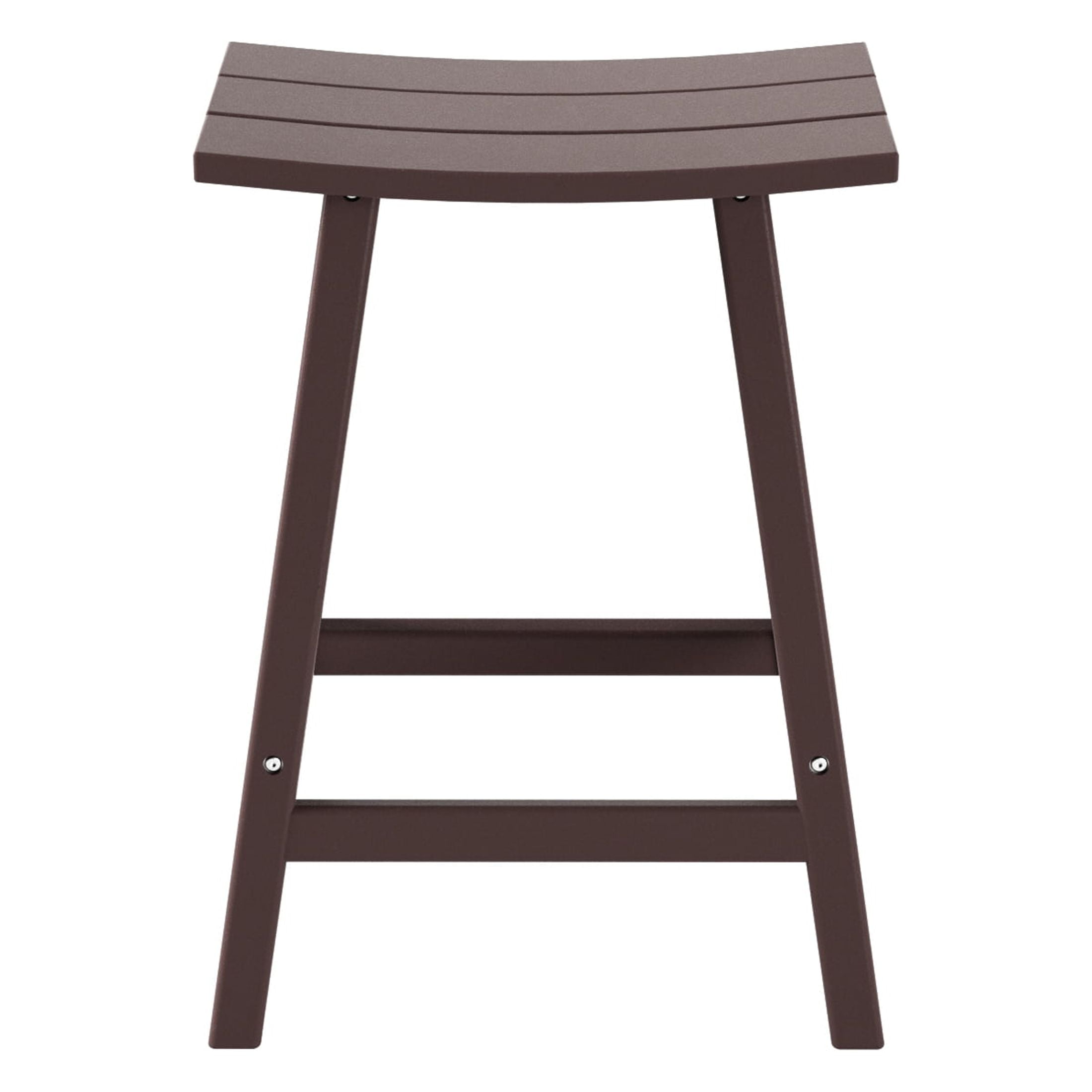 GARDEN 24" Inches Adirondack Plastic Outdoor Bar Stools (Set of 2), Dark Brown