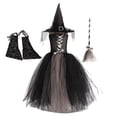 thumbnail image 3 of Little Girls Dresses Straps Mesh Child Sleeveless Cartoon Hallowmas Holiday With Hat Party Dress Girls Size 6-7T, 3 of 5