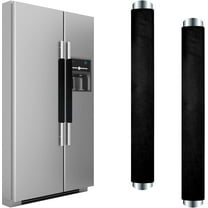 NOGIS Refrigerator Door Handle Covers Washable Cloth Kitchen Decor Keep Appliance Clean Anti-Static Stains for Fridge Dishwashers Velvet (2Pcs Black)