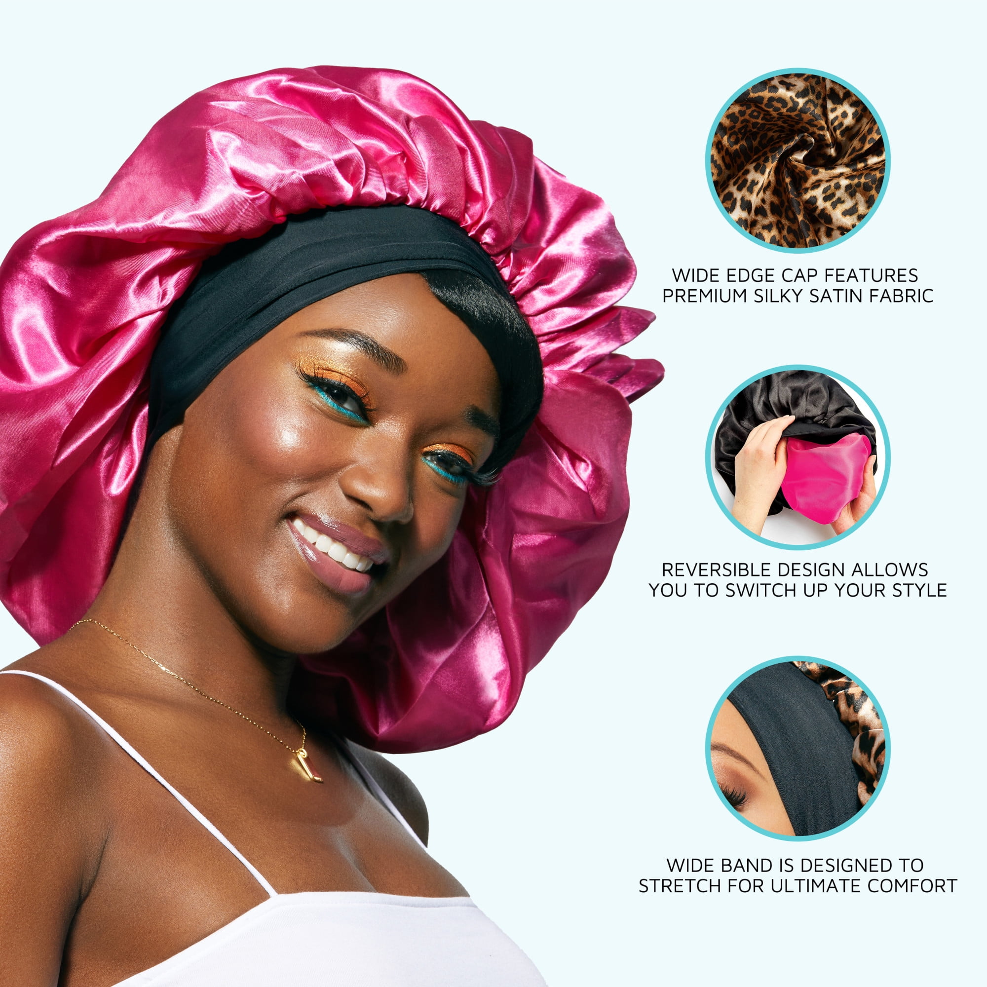 超格安価格 KISS Silky Jumbo Super Bonnet, Hair Cap Wear Double Satin 帽子