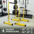 thumbnail image 3 of Synergee Dip Bar Yellow. Adjustable Dip Station from 30” – 39” for Dips, Inverted Pull Ups. Max capacity 400 lbs. Portable Dip Stand for Total Body Workout., 3 of 7