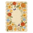thumbnail image 3 of Modern Vintage Washable Floral Scalloped Area Rug – Non-Slip, Mark Resistant, No-Shedding Low-Pile Carpet – Collapsible, Soft Accent Mat – Yellow Tone, 9x12ft, 3 of 8