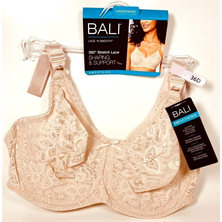 Bali Lace 'N Smooth Seamless Cup Underwire Bra 3432, Rosewood, 36D