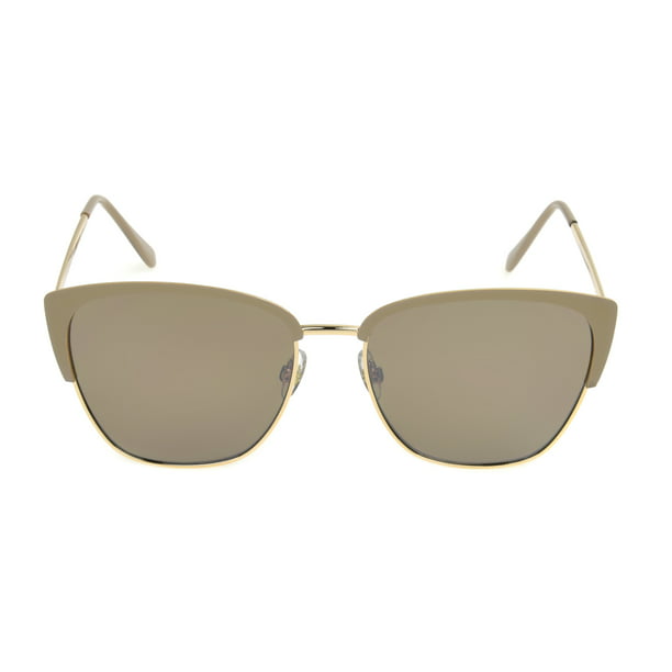 Foster Grant - Foster Grant Women's Tan Mirrored Cat-Eye Sunglasses L04 ...