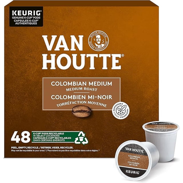 Pack of 2 - Van Houtte Colombian Medium Roast K-Cup Coffee Pods, 48 Count For Keurig Coffee Makers