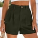 thumbnail image 2 of Pantalones Cortos de Ajuste Suelto para Mujeres Moda Casual Alta Cintura de Lino Mezcla Pantalones Cortos con Bolsillos, Poliéster Suave Recto Sólido Fondo de Verano para Diario, 2 of 6