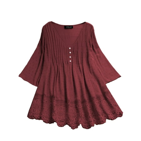 

Colisha 4/3 Long Sleeve Tunic Lounge Henley Shirts Tops For Women Oversized Comfy Nightshirt Pajamas Blouse Tops For Sleepwear