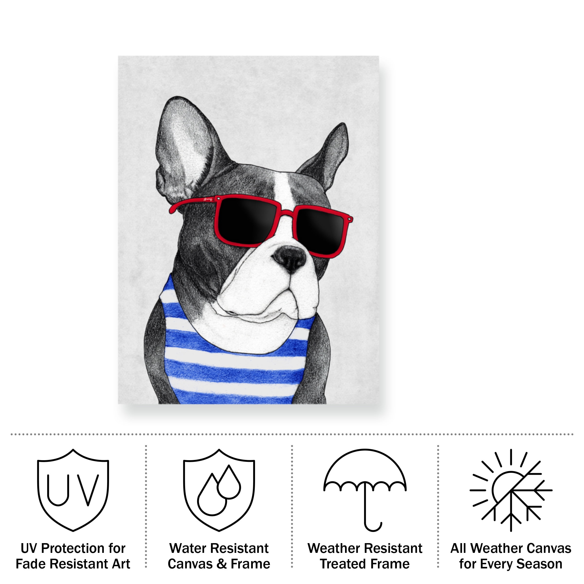 Barruf 'Frenchie Summer Style' Outdoor Canvas