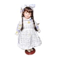thumbnail image 3 of Muñeca de porcelana, adorno de mesa, regalo de cumpleaños, 40 cm, linda estatua, centro de mesa. Púrpura, 3 of 9