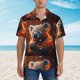 thumbnail image 2 of Balery Cute Maple Leaf Koala Camisas hawaianas de manga corta para hombre, camisas playeras de corte holgado, camisas de vacaciones con botones,Small, 2 of 7