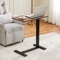 thumbnail image 3 of MCQ Overbed Table, Height Adjustable Rolling Cart with Metal Frame, Brown Mobile Desk for Bedroom, Office, and Hospital Use​, 3 of 6