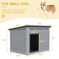 thumbnail image 3 of Bifanuo Waterproof Dog House, PP Material Indoor Outdoor Kennel with Ventilated Design & Sloping Roof for Small to Mediumrge Dogs, Easy to Clean Design Pet Shelter, Grey,32.1" L x 25.1" W x 24" H, 3 of 8