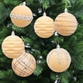 thumbnail image 2 of Cheapark 6pcs 8cm Flocked Painted Christmas Tree Ornaments - Glittery Velvet Balls, Sparkling Decor for Holiday Trees & Centerpieces, 2 of 6