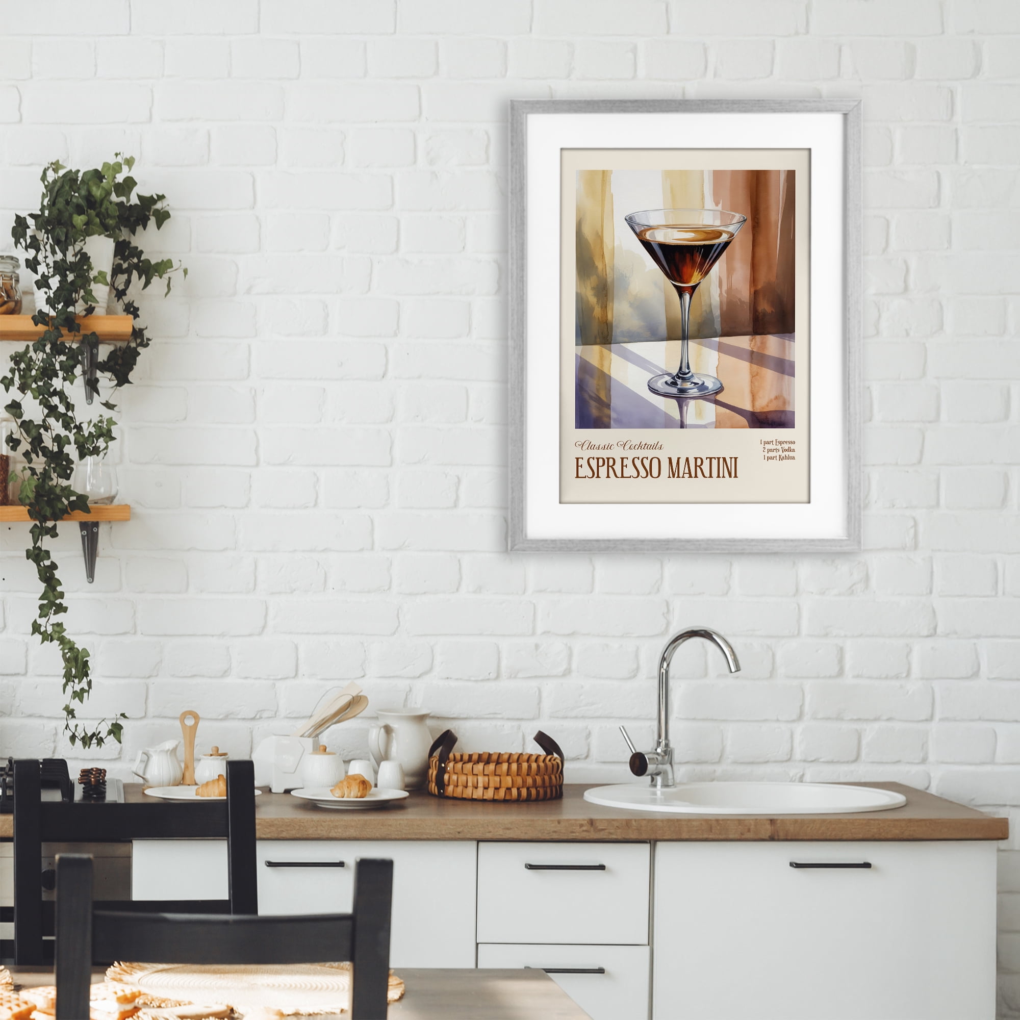 Stupell Industries Espresso Martini Sun Reflection Gray Framed Print Under Glass, design by Andreas Magnusson
