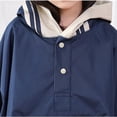 thumbnail image 3 of Shisuyan Imperméable Poncho pour Enfants Capes Imperméables à Capuche une-Pièce (Bleu Foncé) - Taille m, 3 of 8