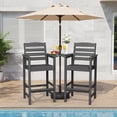 thumbnail image 4 of RIAFUN HDPE Height Bar Stools Set of 2 with Removable Connecting Table, Weather Resistant Outdoor Tall Adirondack Chairs with Umbrella Hole for Patio, Poolside, Garden, Gray, 4 of 11