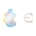 thumbnail image 1 of Espejo Acrílico Reflectante Ondulado Con Estante De Pared Metálico Moderno De Tres Niveles. Multifuncional, Ahorra Espacio. Ideal Para Decorar El Baño Y Exhibir Objetos De Colección., 1 of 8