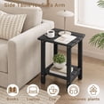 thumbnail image 2 of Ayaya 2-Tier Side Table, Solid Wood Indoor Bedside Table for Small Spaces, Living Room Bedroom Home Office, Black, 2 of 7
