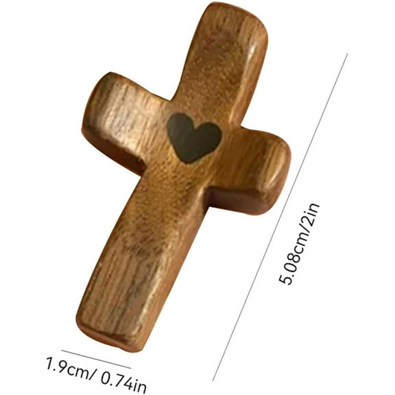 Cross My Heart Encouragement Gift Handheld Wooden Cross With Epoxy Heart To Carr