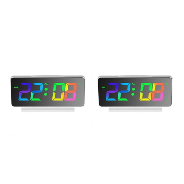 Despertador eléctrico LED Wosthever Dormitorio Termómetro Snooze Multifuncional Pantalla colorida