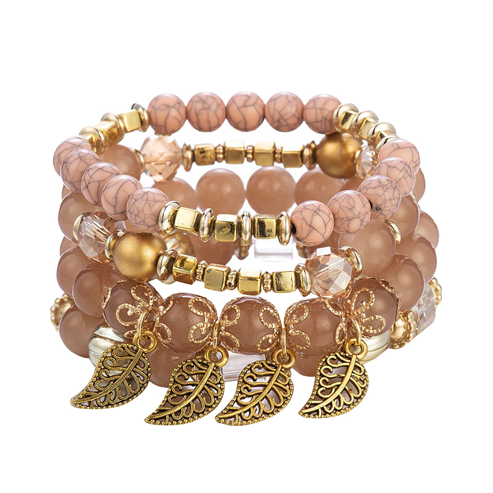 keusn stackable bead bracelets ladies mens stretch multilayer bracelet set  multicolor jewelry - Walmart.com