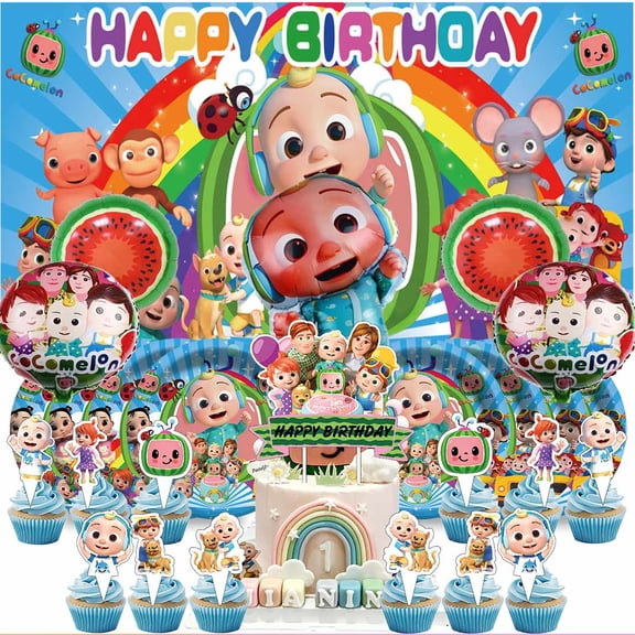 CocoBaby Party Supplies Decor Tableware Backdrop Banner Cake Topper Balloons Birthday Decorations