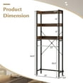 thumbnail image 3 of Giantex Over The Toilet Storage Rack, 3-Tier Bathroom Space Saver Organizer, Easy Assembly, Brown, 3 of 9