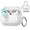 Transparent/White, variant on Earbud Case Cover for Wireless Charging Case, Shockproof TPU PC Hard Shell with Auto Lid Open, 92 Degree Stand, Support Wireless Charging