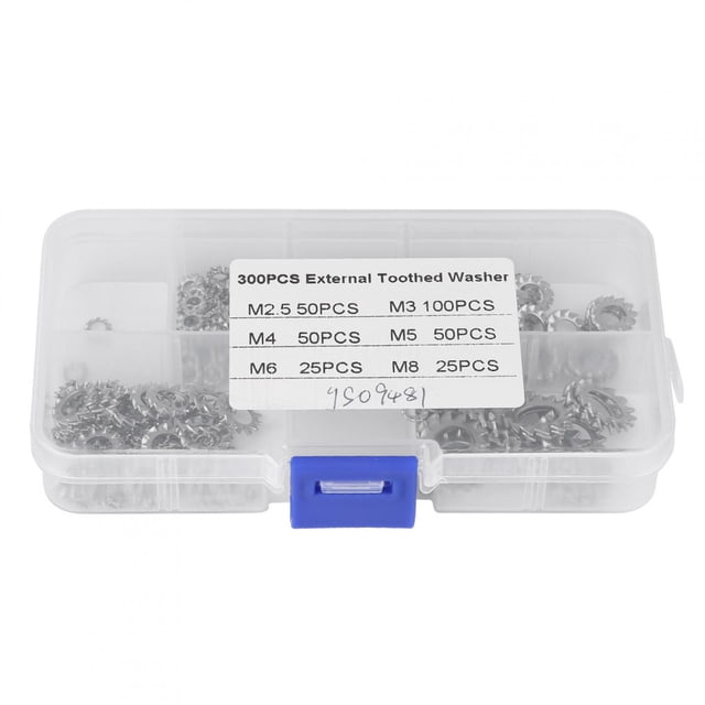 Oubit Rondelle de Verrouillage 300pcs 304 en Acier Inoxydable Rondelle de Verrouillage Externe Rondelle Dentelée sur Mesure