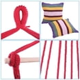 thumbnail image 5 of Hanging Hammock Chair, Hanging Swing Chair with 2 Pillows, Wood Support Bar, Handmade Cotton Rope Hanging Seat for Indoor Outdoor, Reading Chair for Home, Bedroom, Patio, Yard, Garden, Porch, Rainbow, 5 of 7