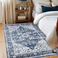 thumbnail image 3 of CHITOOMA 3'x5' Area Rugs for Living Room, Machine Washable Rugs Vintage Area Rug for Bedroom Dining Room Dorm Office with Non-Slip Backing, Stain Resistant Non-Shed Carpet, Blue, 3 of 8