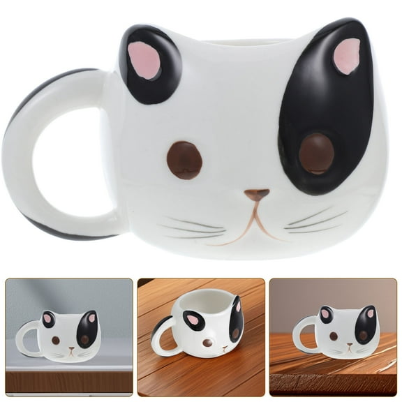 Masteelf Cute Cat Design Ceramic Mug for Home Use Adorable Coffee Tea Cup About 430ML