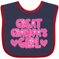 thumbnail image 3 of Inktastic Great Grandpa's Girl Granddaughter Gift Girls Baby Bib, 3 of 4